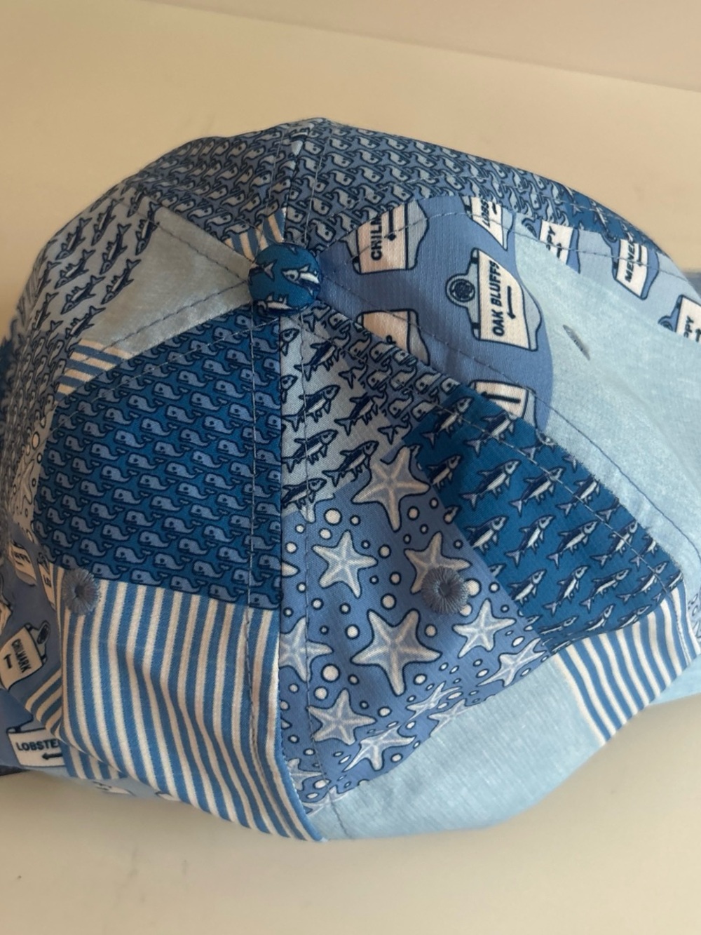 NEW Vineyard Vines Patchwork Whale Baseball Cap Light & Navy Blue - Picture 6 of 6